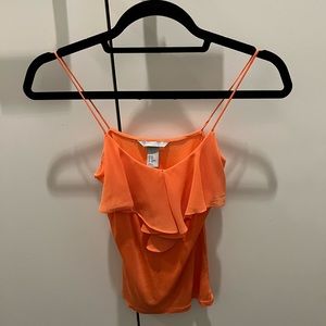 H+M orange camisole with ruffle